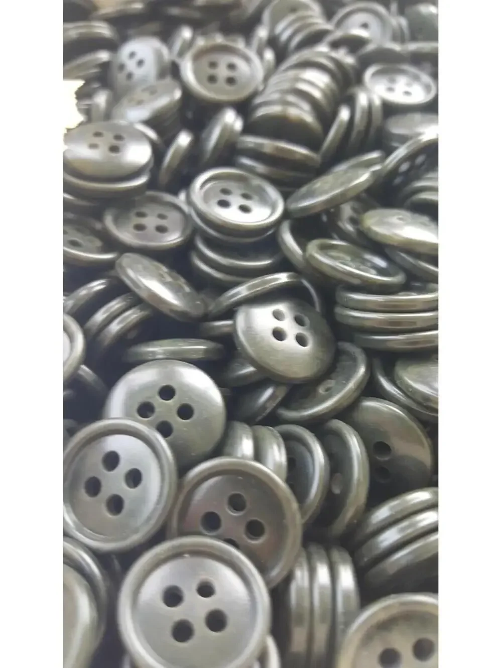 Slate Grey Buttons, 4 Hole Sewing/Crafts Buttons 15mm - 24 Pieces (047)